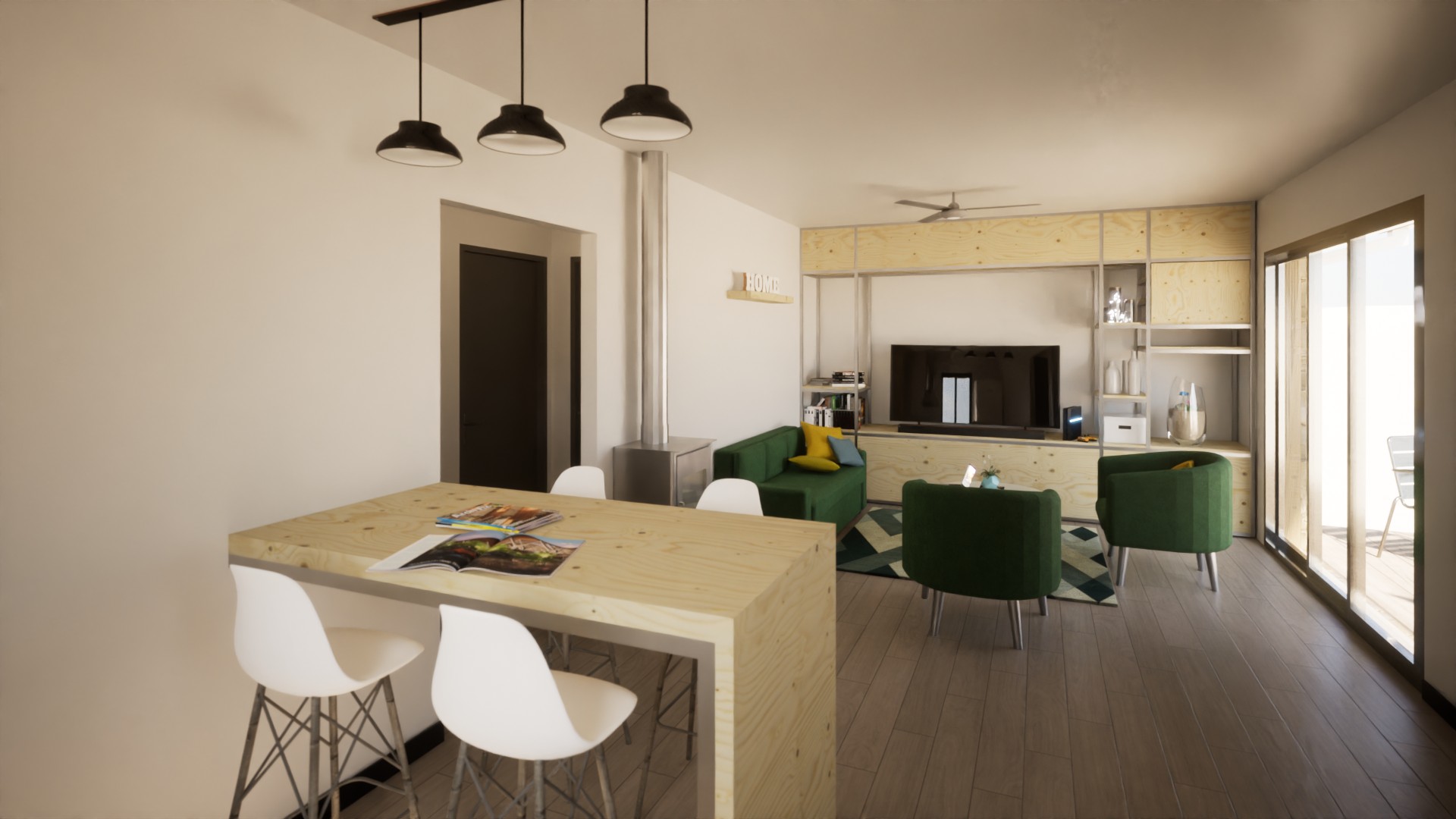 Séjour du standard 62 m²